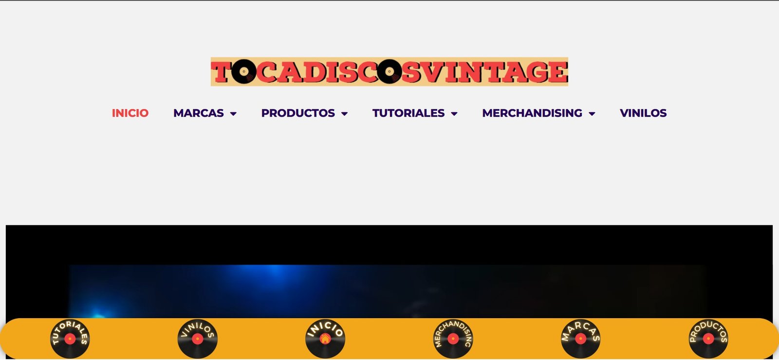 Página web de la tienda Tocadiscos Vintage