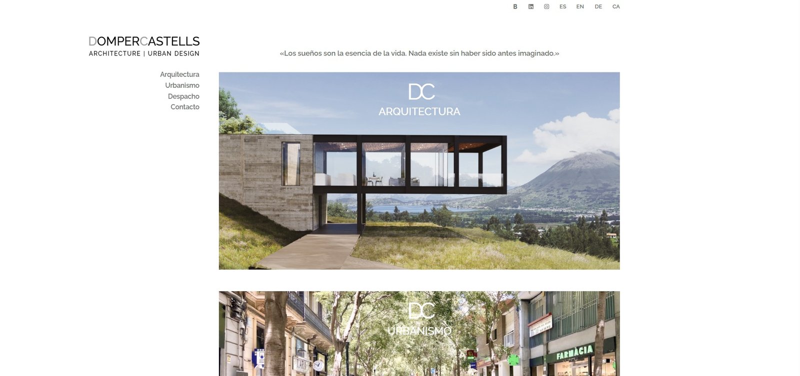 Página web del estudio de arquitectura Domper Castells